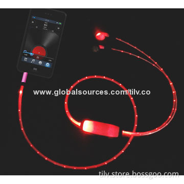 2014 Colorful LED Glinting Earphone with Microphone